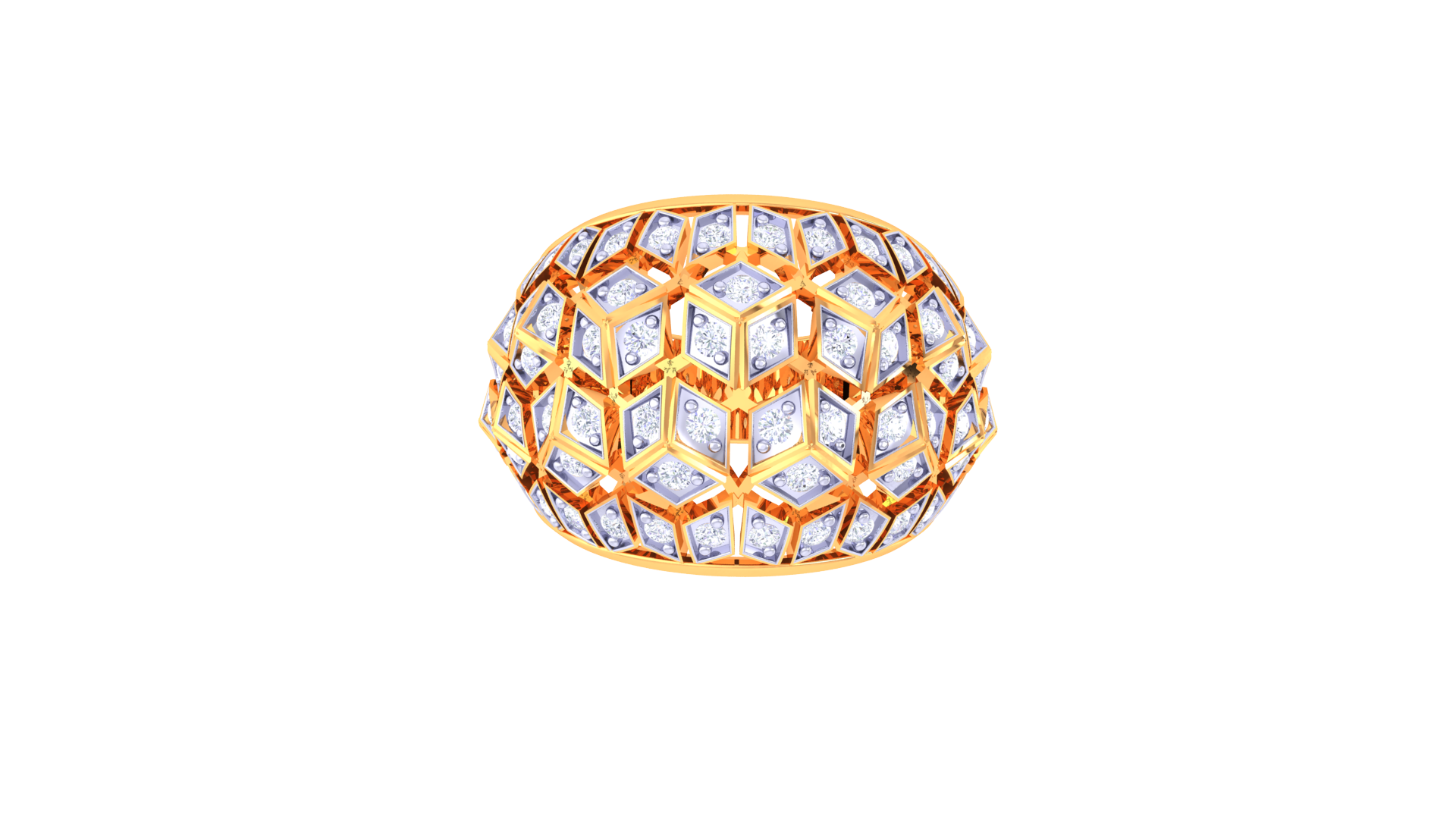 Honeycomb Dome Diamond Accent Ring