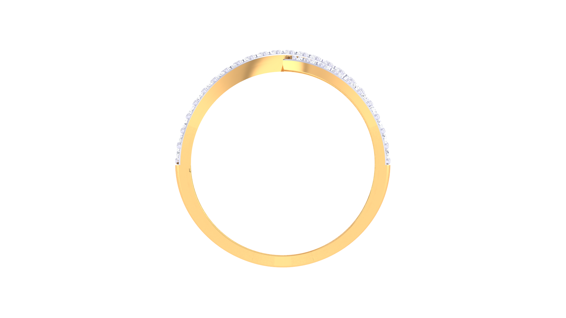 Shimmering Harmony Crossed Band Ring