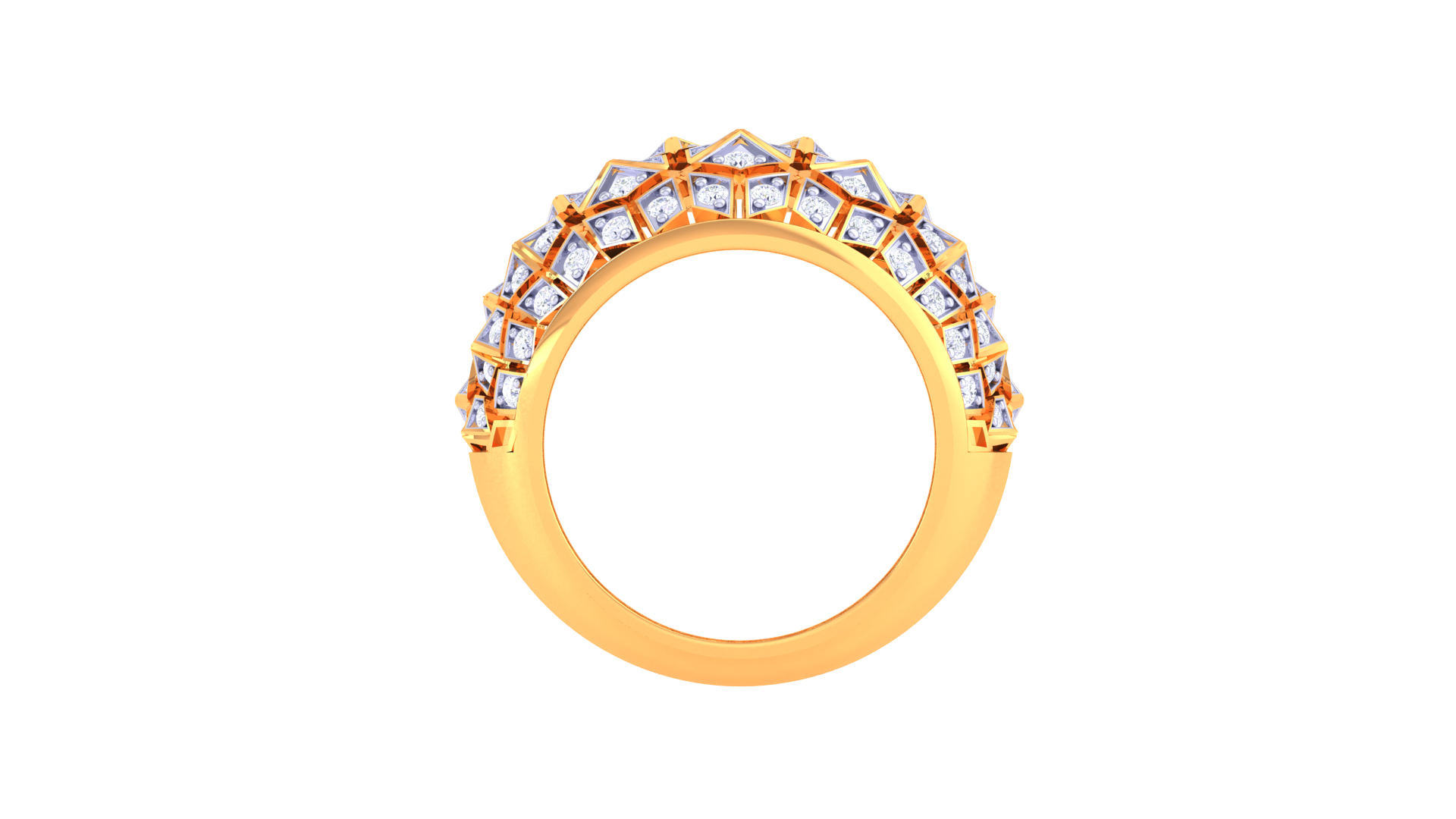 Honeycomb Dome Diamond Accent Ring
