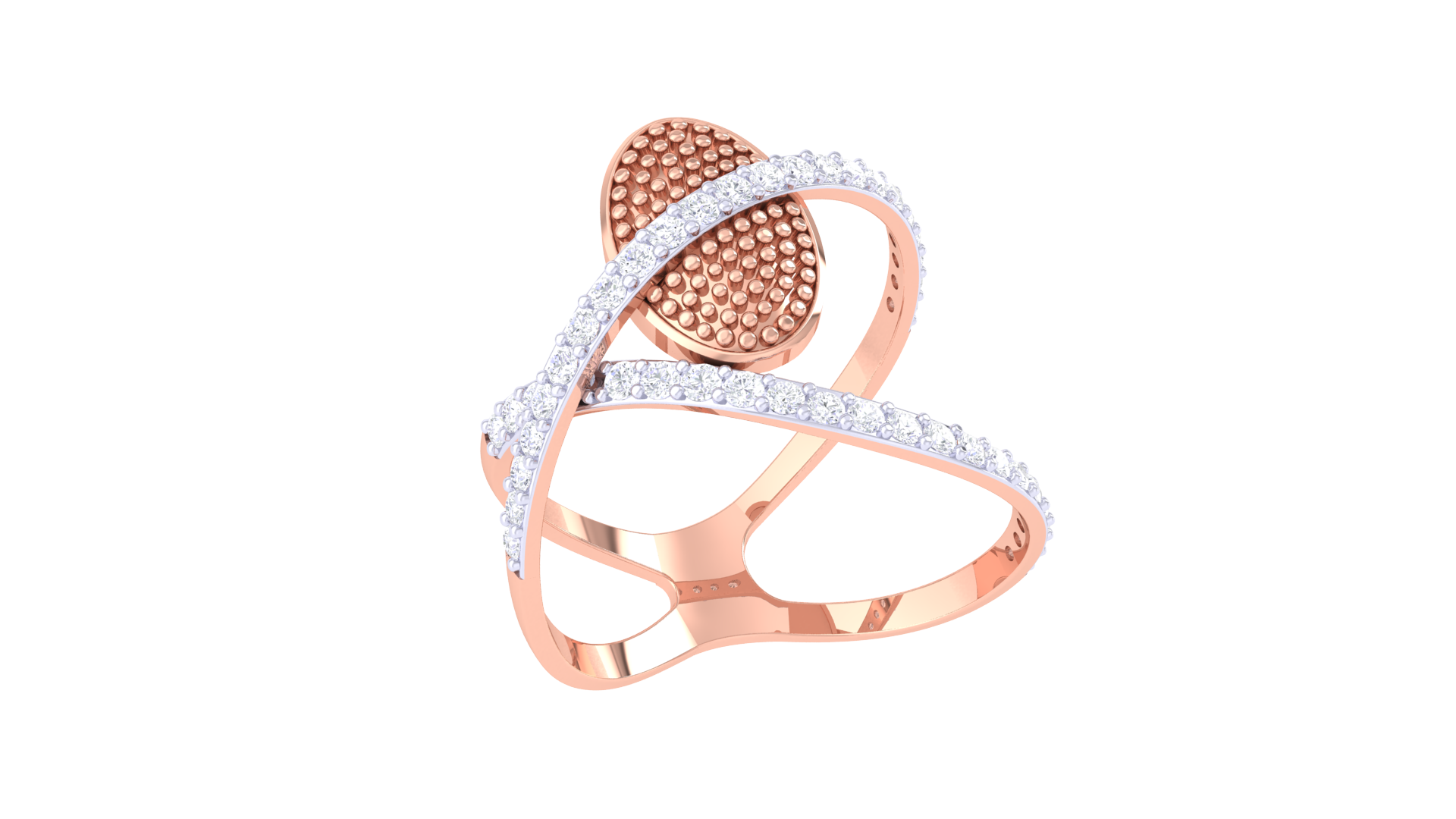 Radiant Dot Halo Pavé Band Ring