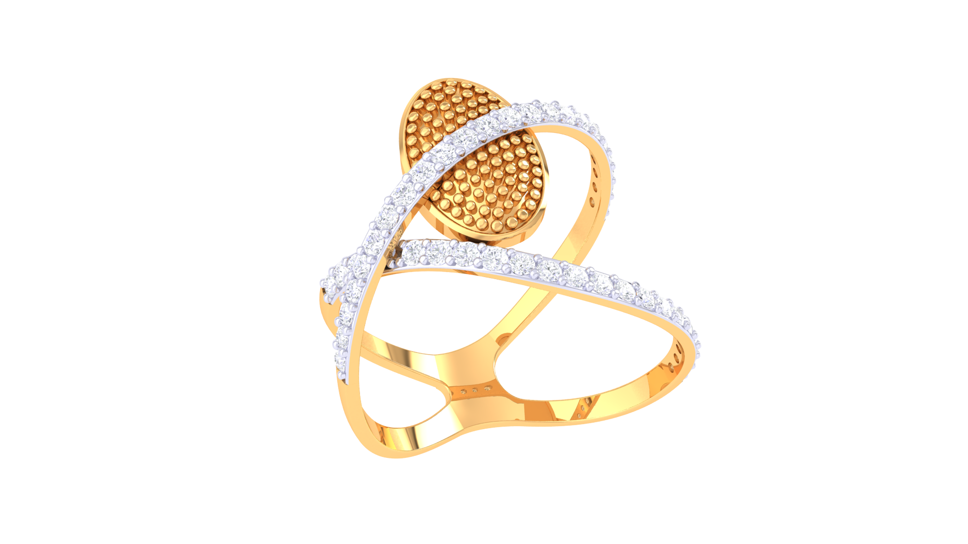 Radiant Dot Halo Pavé Band Ring