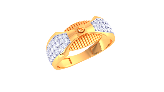 Textured Bow Diamond Cluster Ring