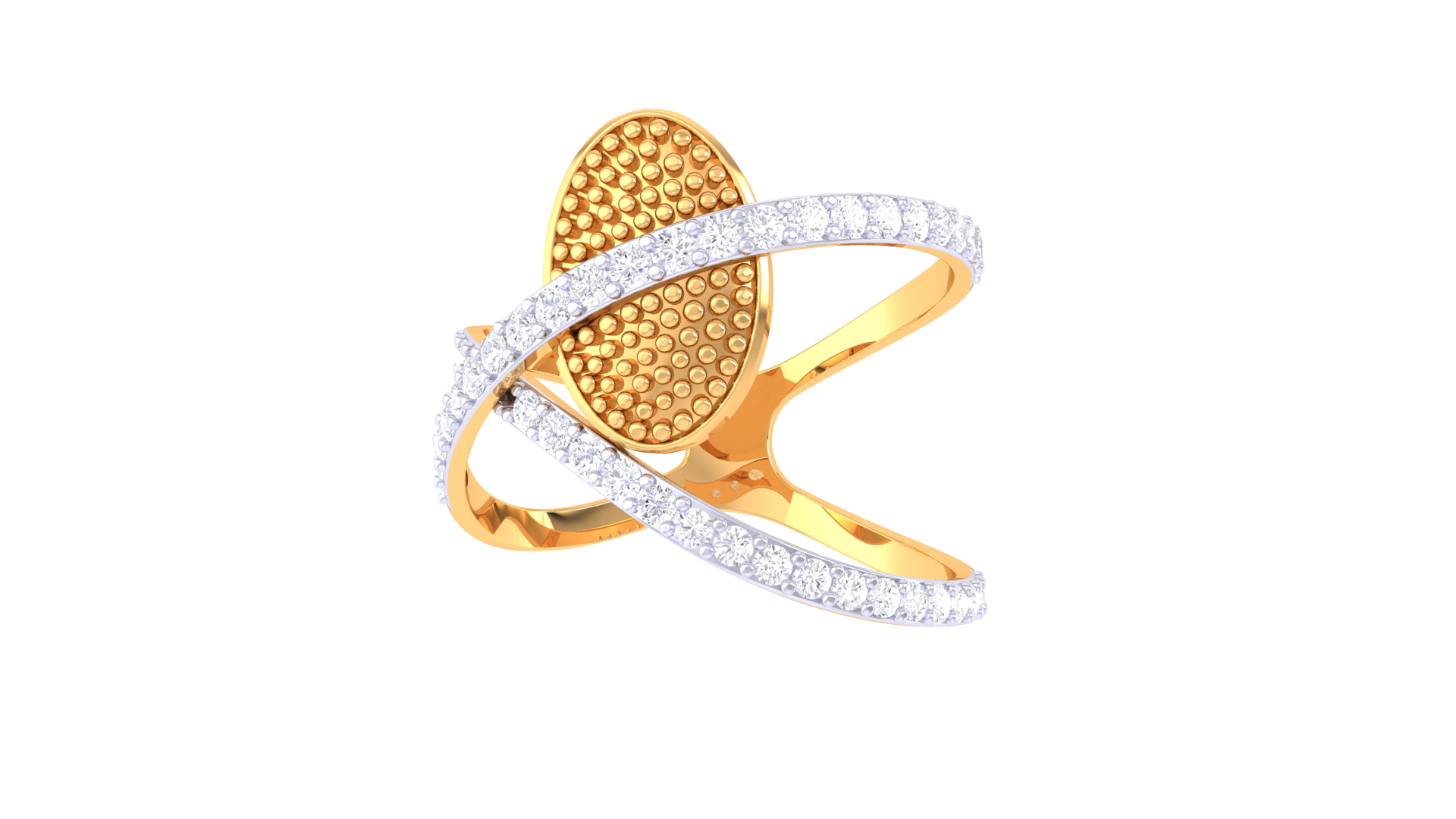 Radiant Dot Halo Pavé Band Ring