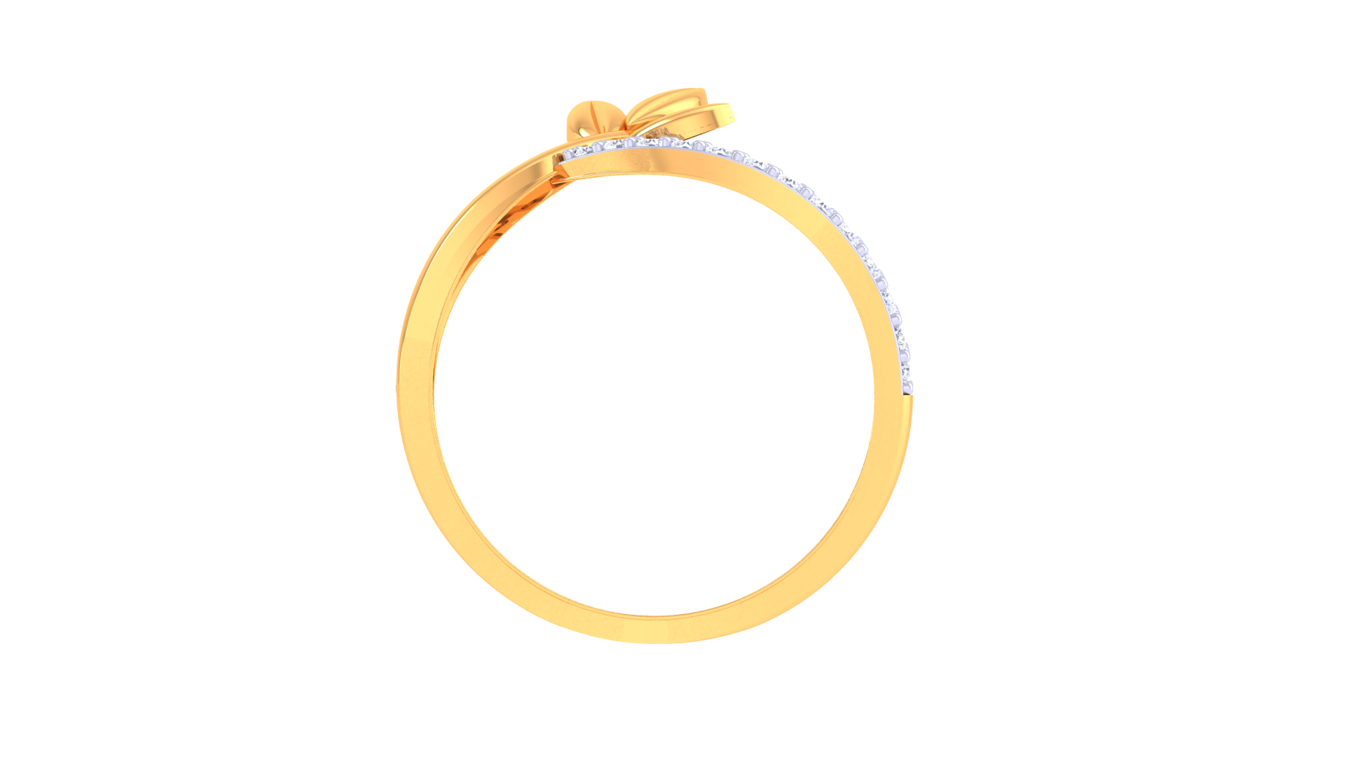 Elegant Leaflet Shimmer Designer Ring