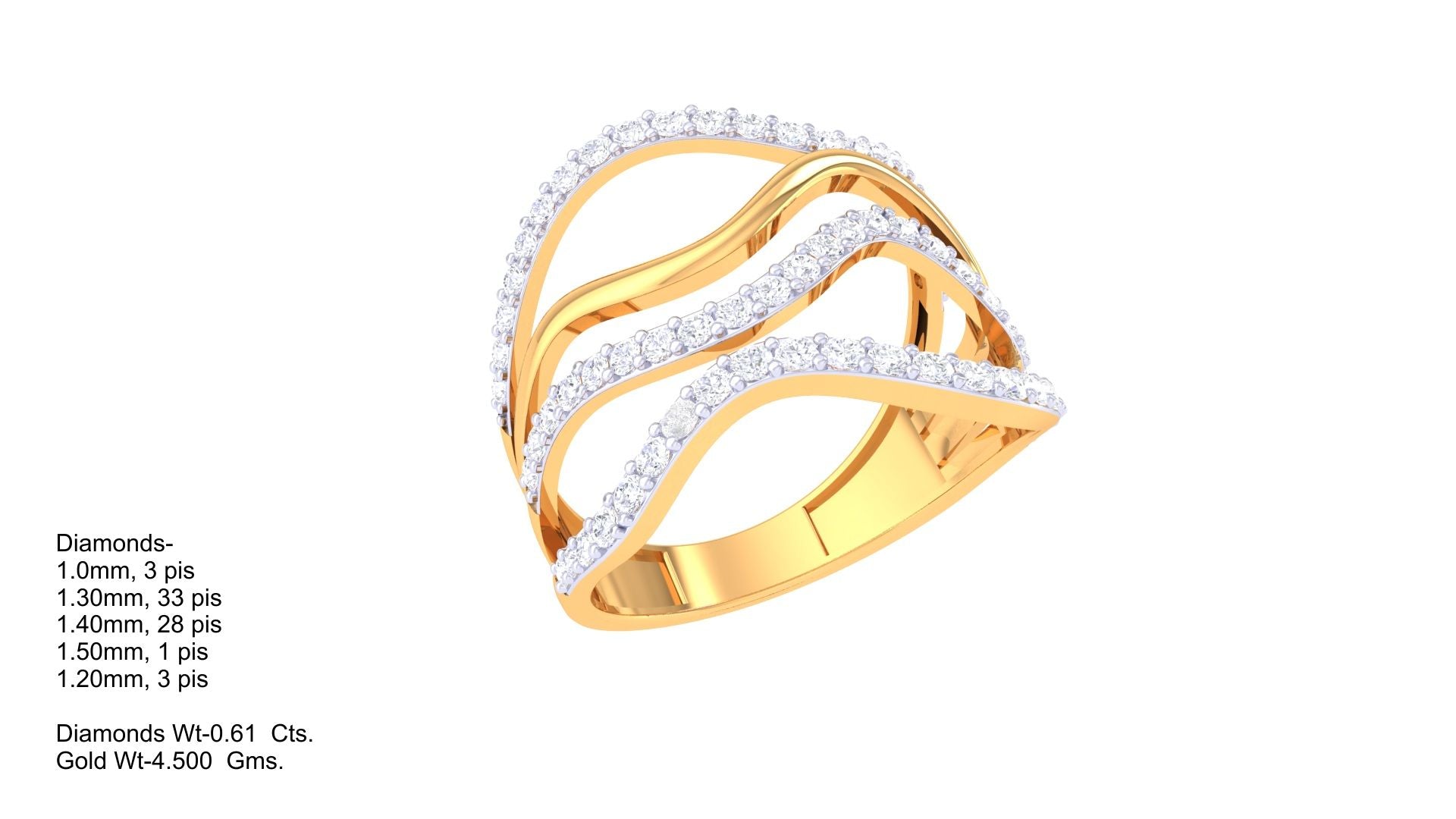 Waves of Sparkle Rose Gold Ring