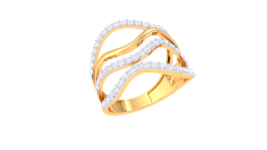 Waves of Sparkle Rose Gold Ring