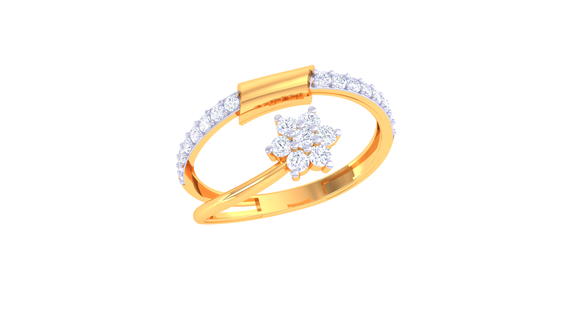 Petal Spark Accent Designer Ring