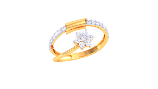 Petal Spark Accent Designer Ring