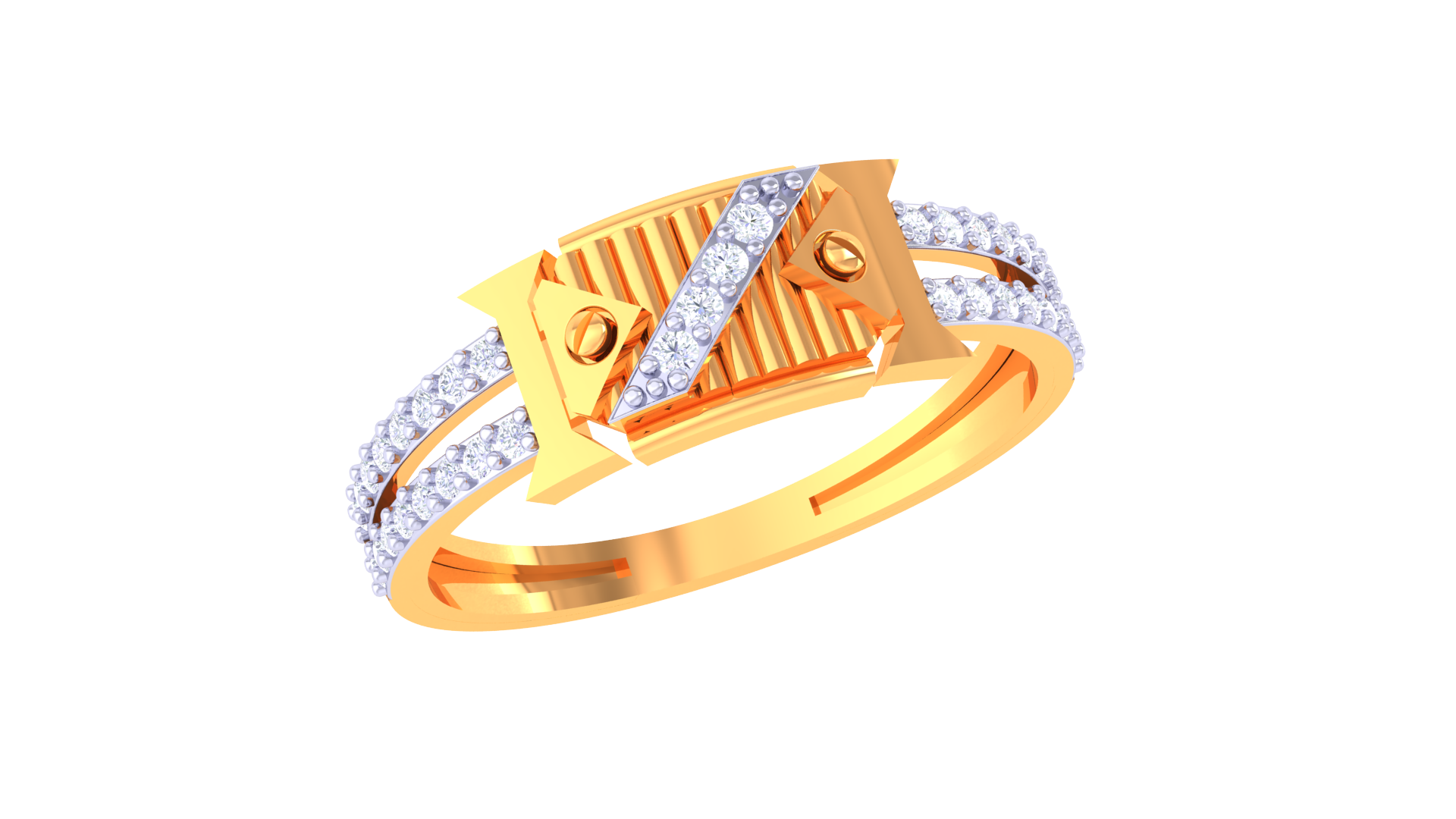 Stripe Center Diamond Ring