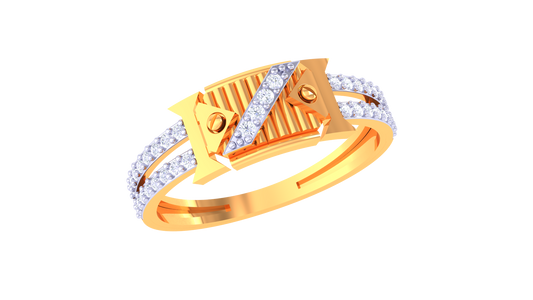Stripe Center Diamond Ring