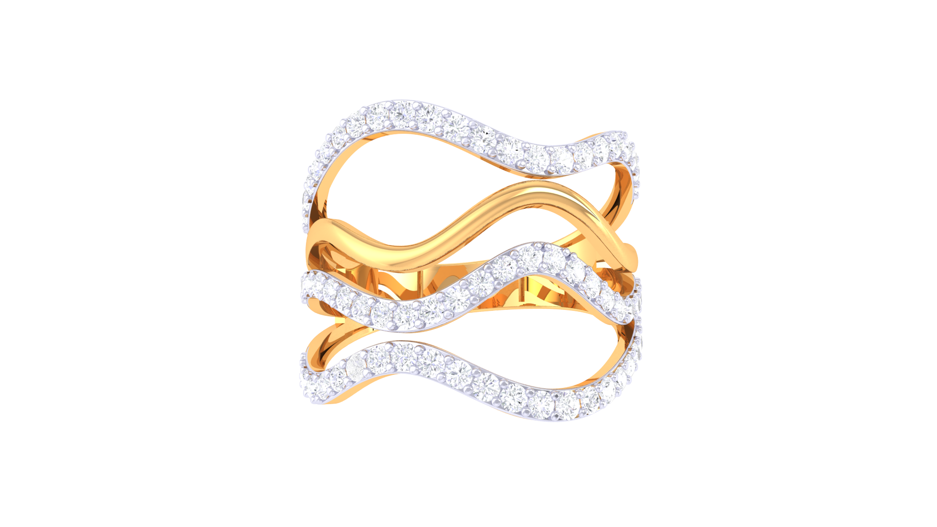 Waves of Sparkle Rose Gold Ring