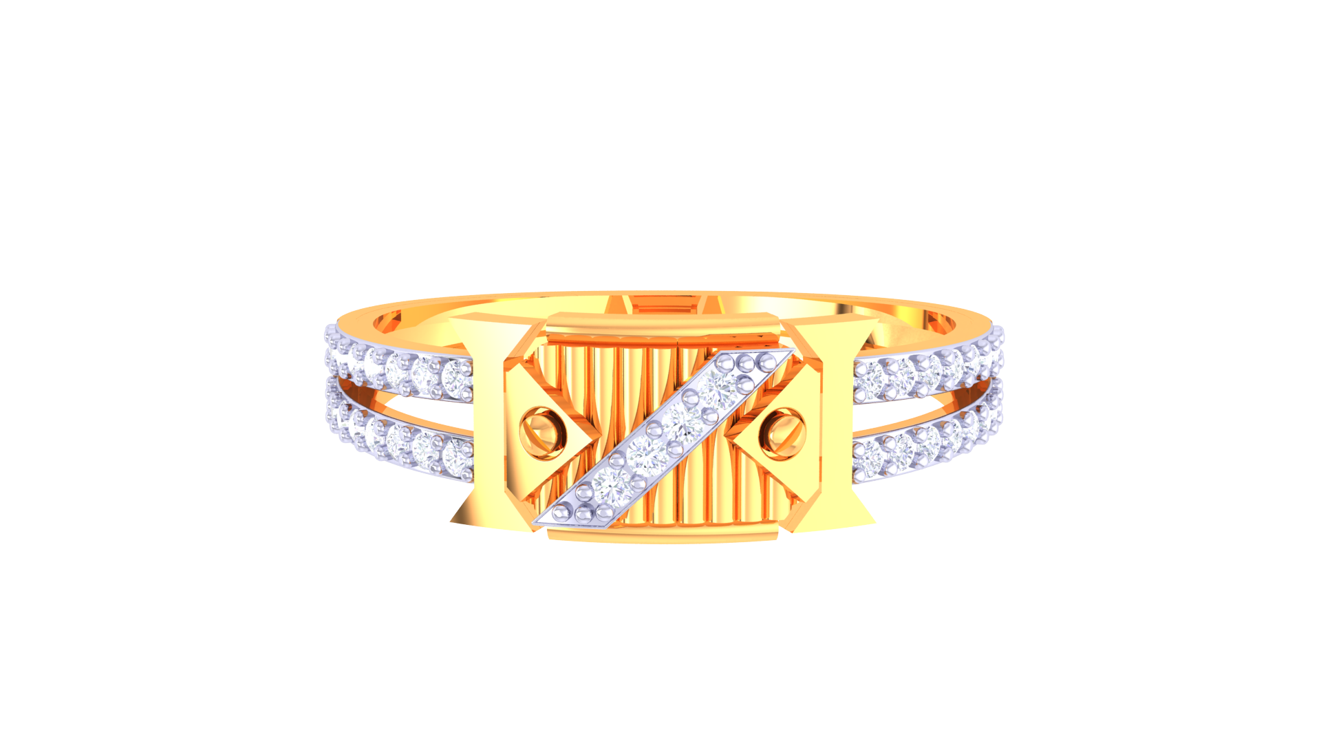 Stripe Center Diamond Ring