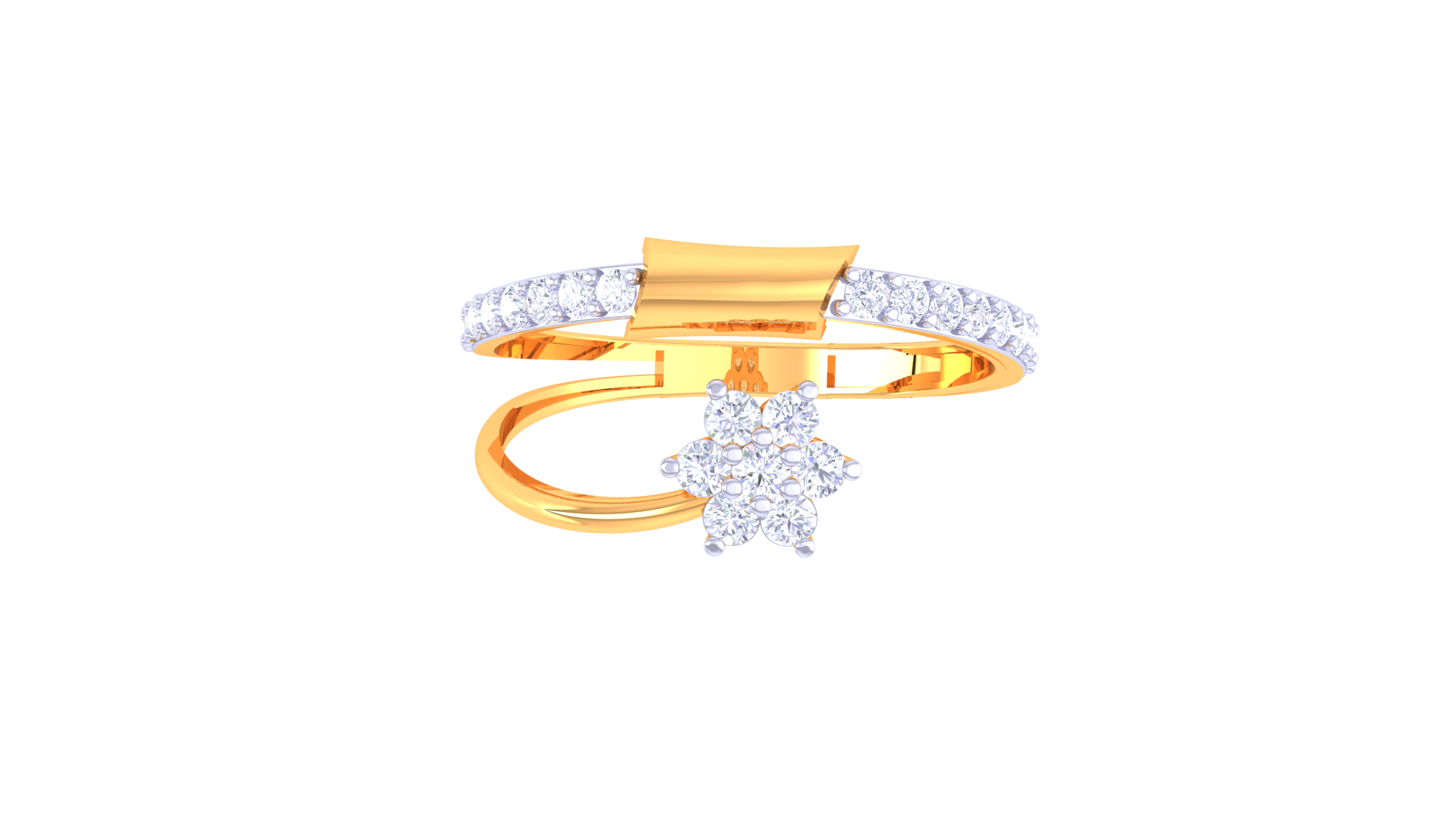 Petal Spark Accent Designer Ring
