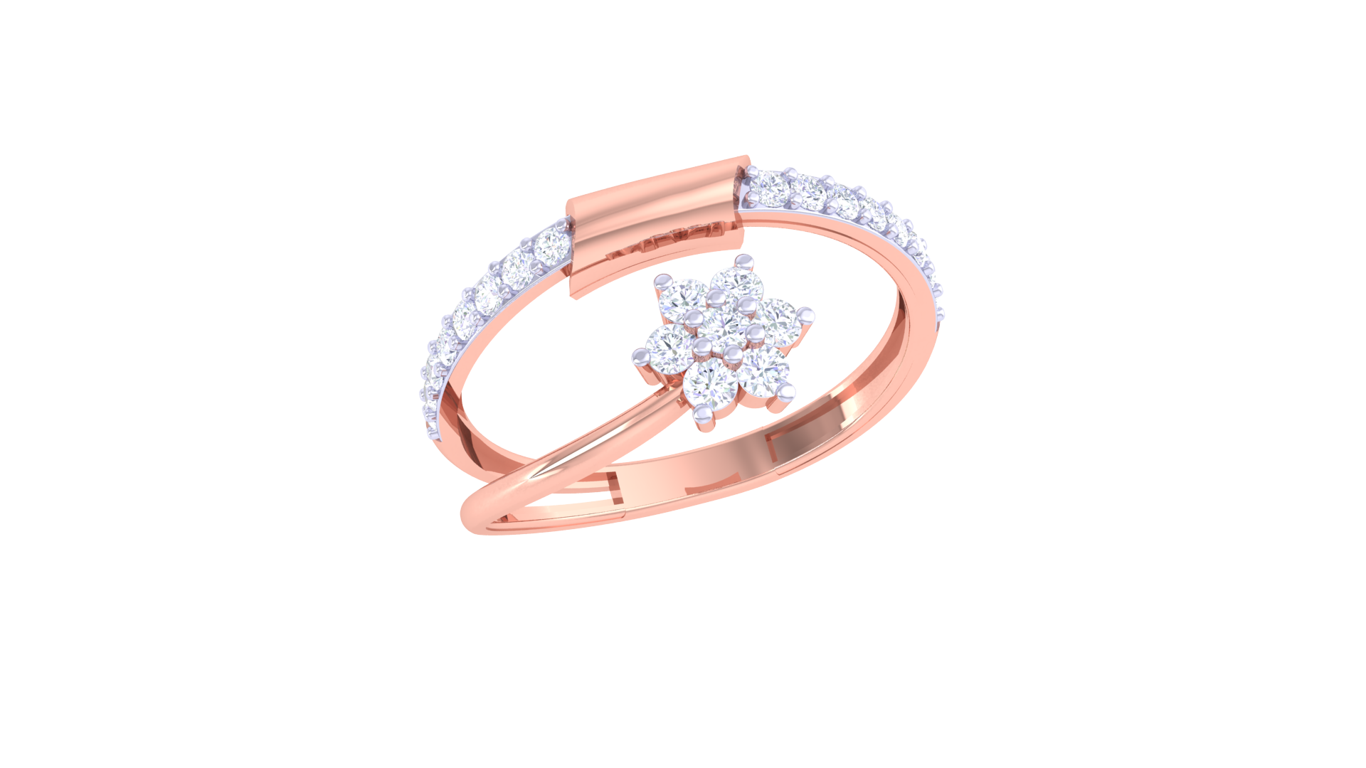 Petal Spark Accent Designer Ring