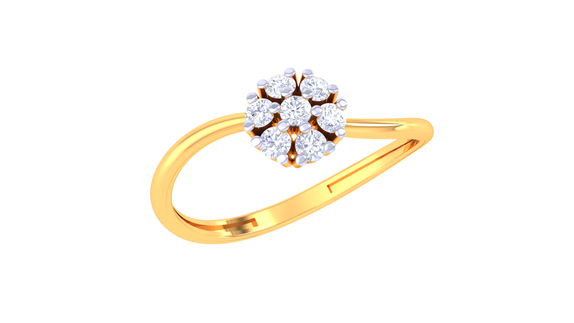 Celestial Blossom Sparkle Designer Ring