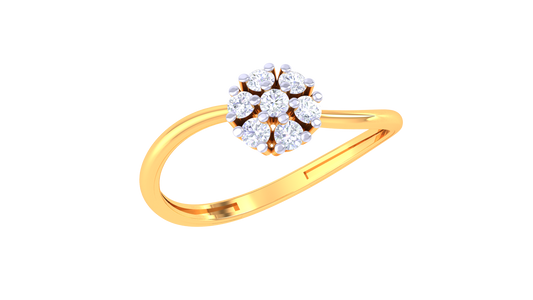Celestial Blossom Sparkle Designer Ring