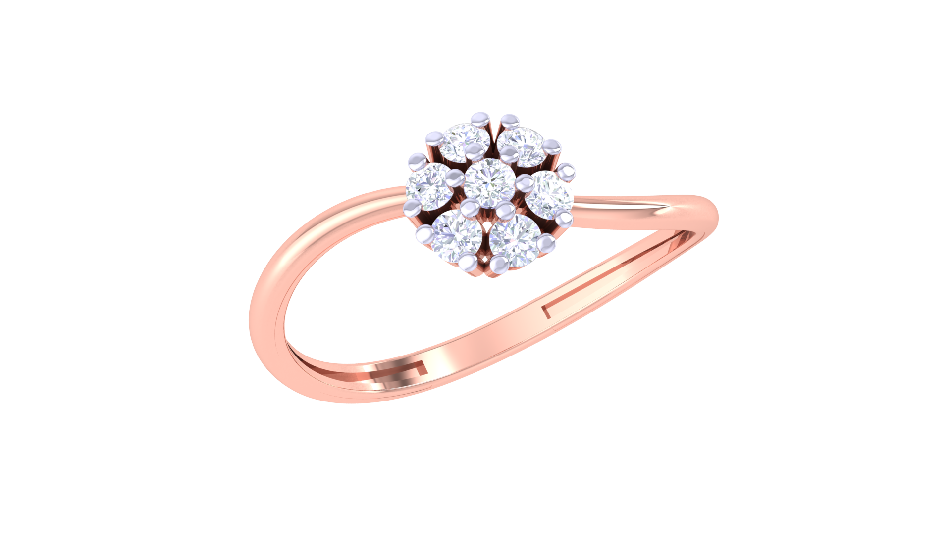 Celestial Blossom Sparkle Designer Ring