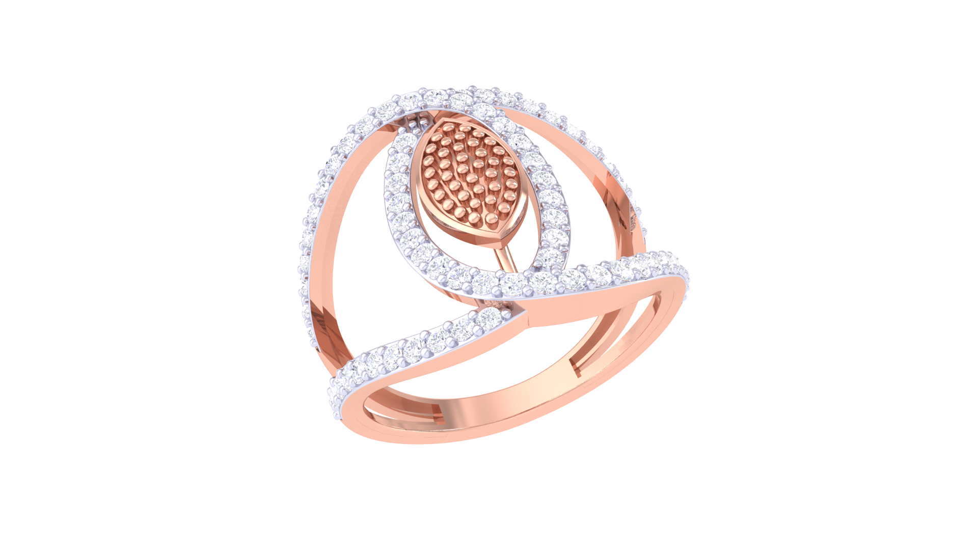 Curved Bloom Radiance Statement Ring