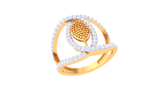 Curved Bloom Radiance Statement Ring