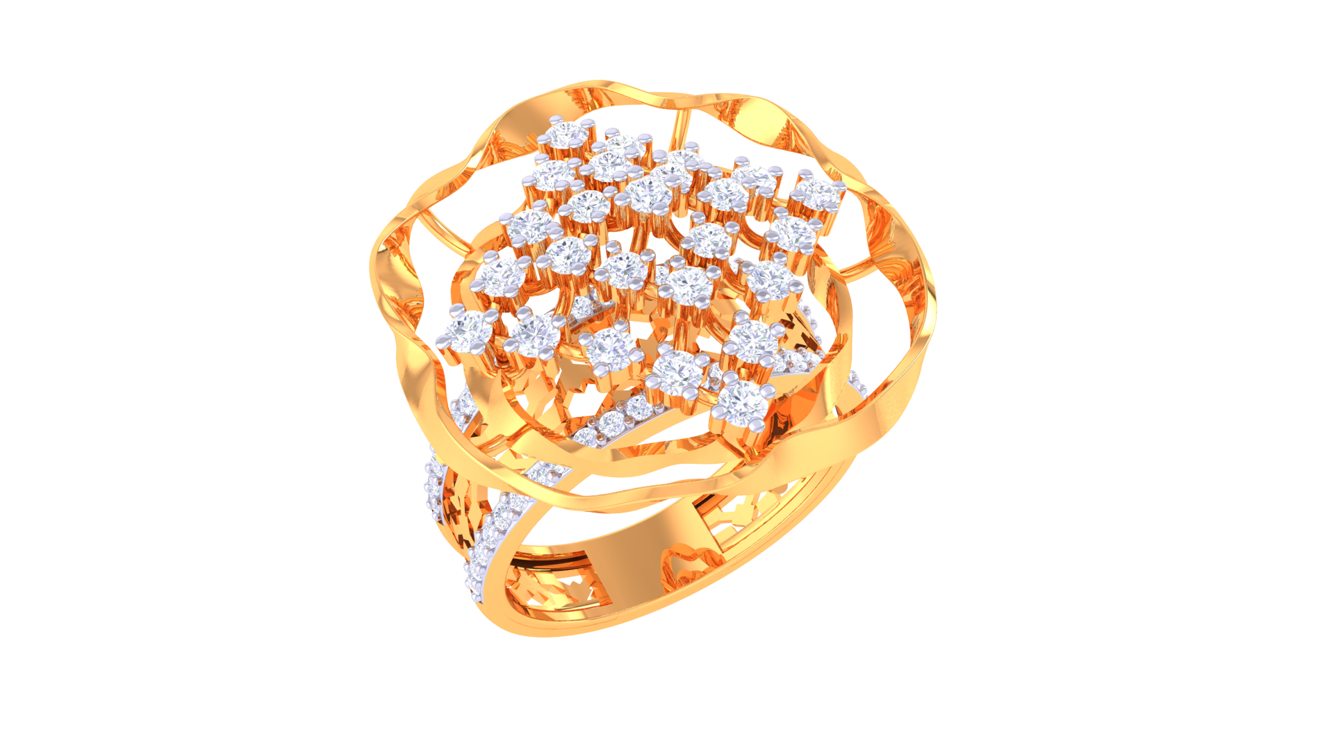 Elegant Bloom Mesh Band Ring