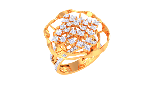 Elegant Bloom Mesh Band Ring