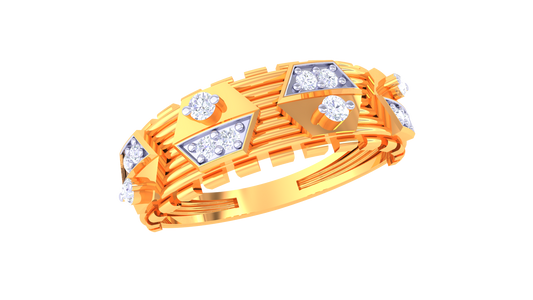 Interwoven Geometric Diamond Accent Band Ring