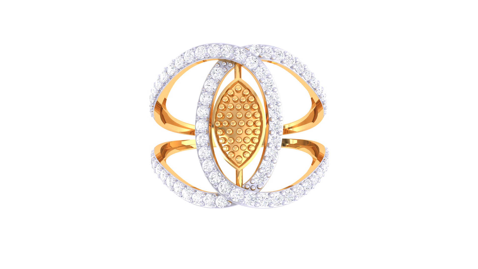 Curved Bloom Radiance Statement Ring
