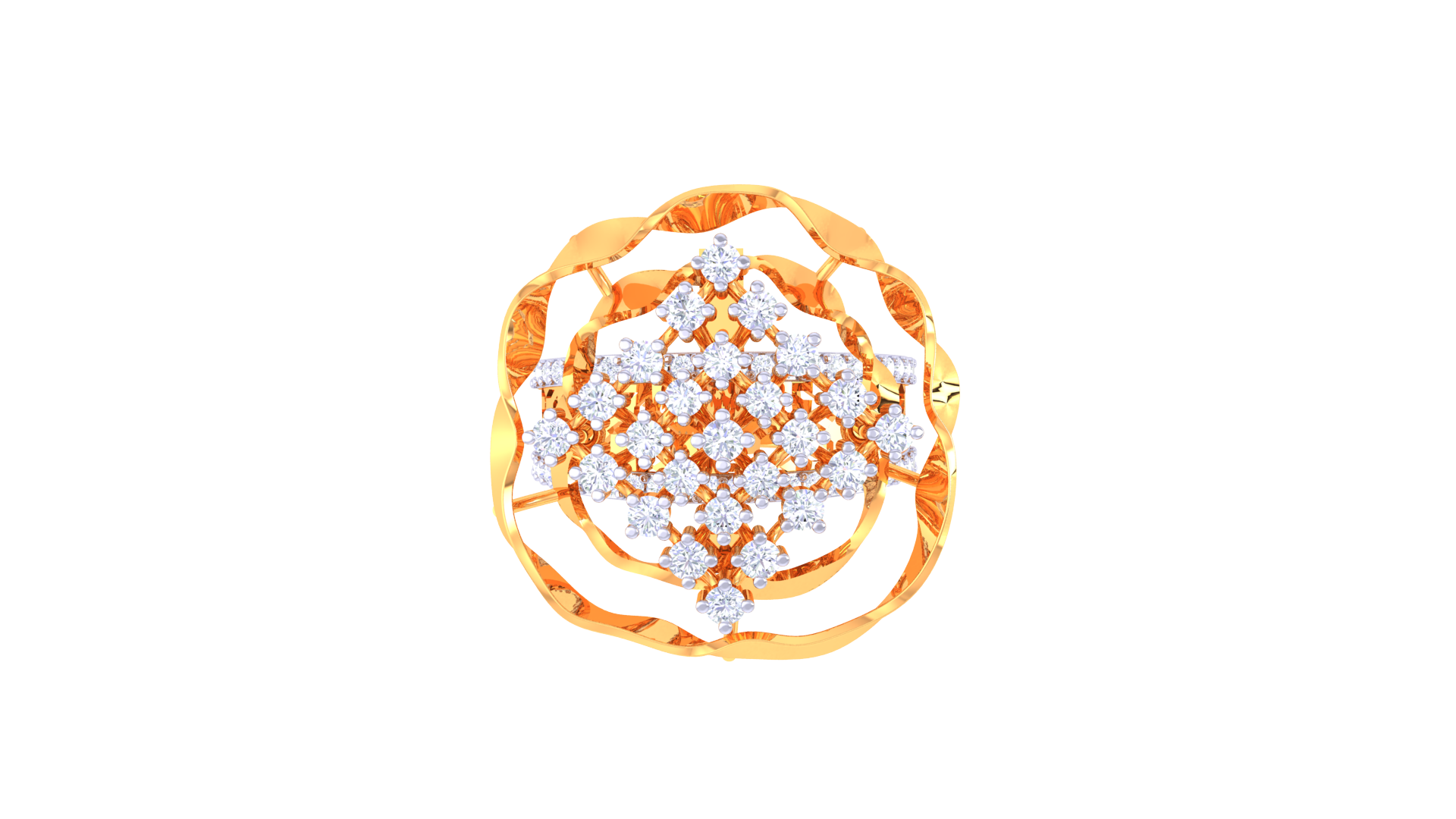 Elegant Bloom Mesh Band Ring