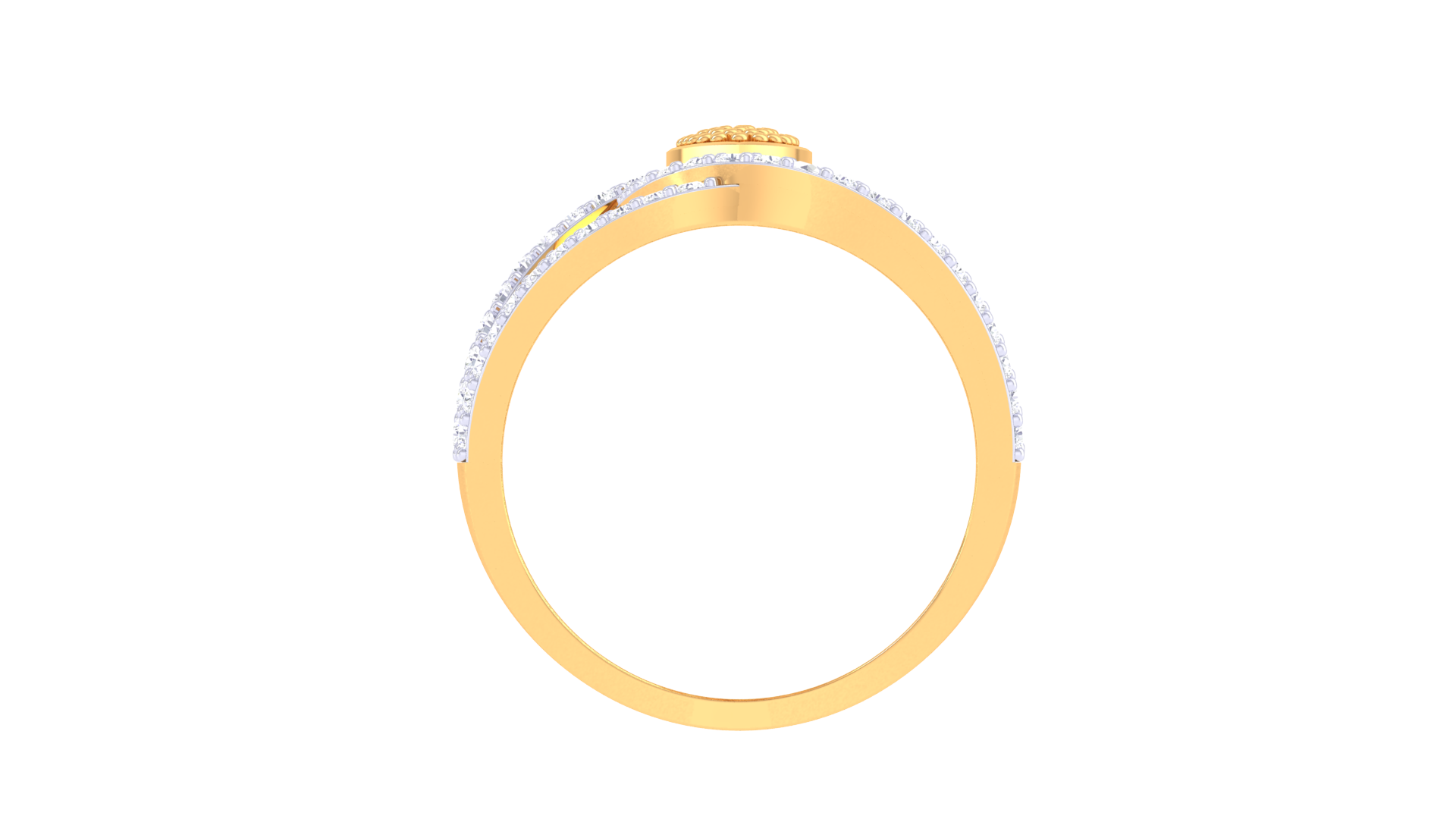 Curved Bloom Radiance Statement Ring