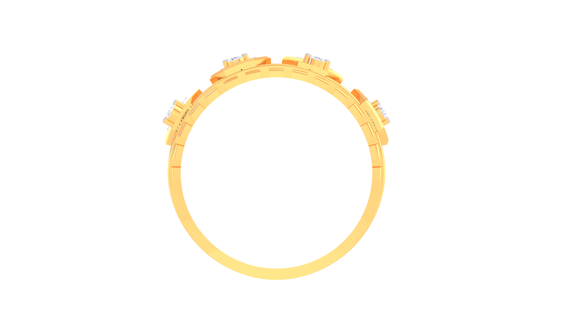 Interwoven Geometric Diamond Accent Band Ring