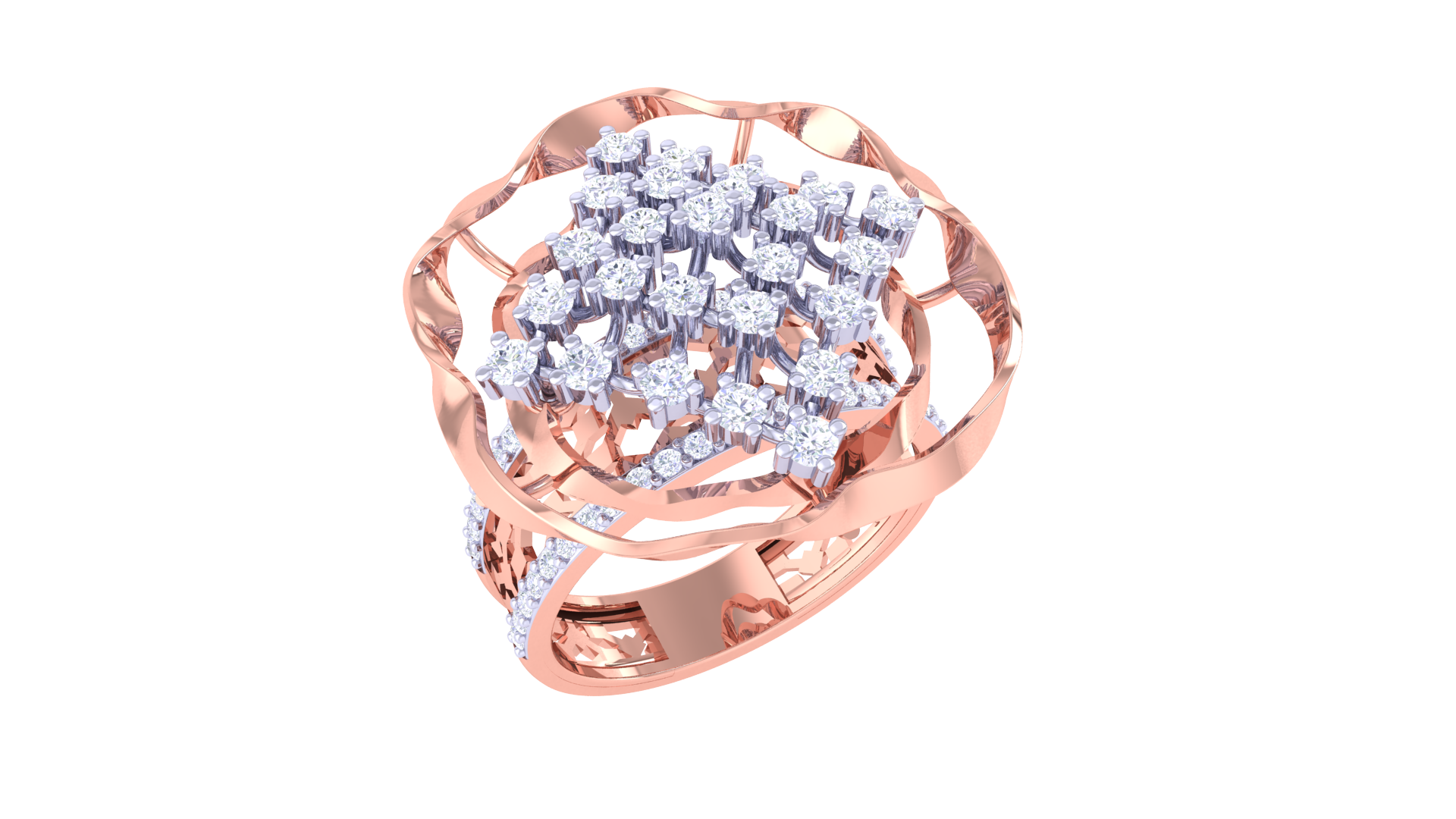 Elegant Bloom Mesh Band Ring