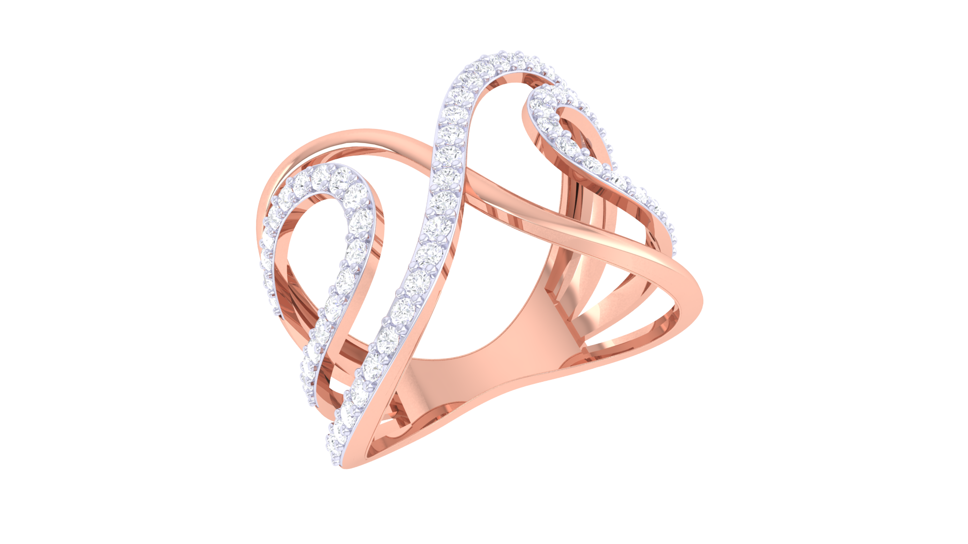Radiant Rose Cascade Band Ring