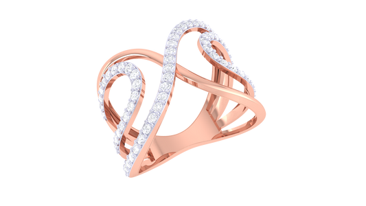 Radiant Rose Cascade Band Ring