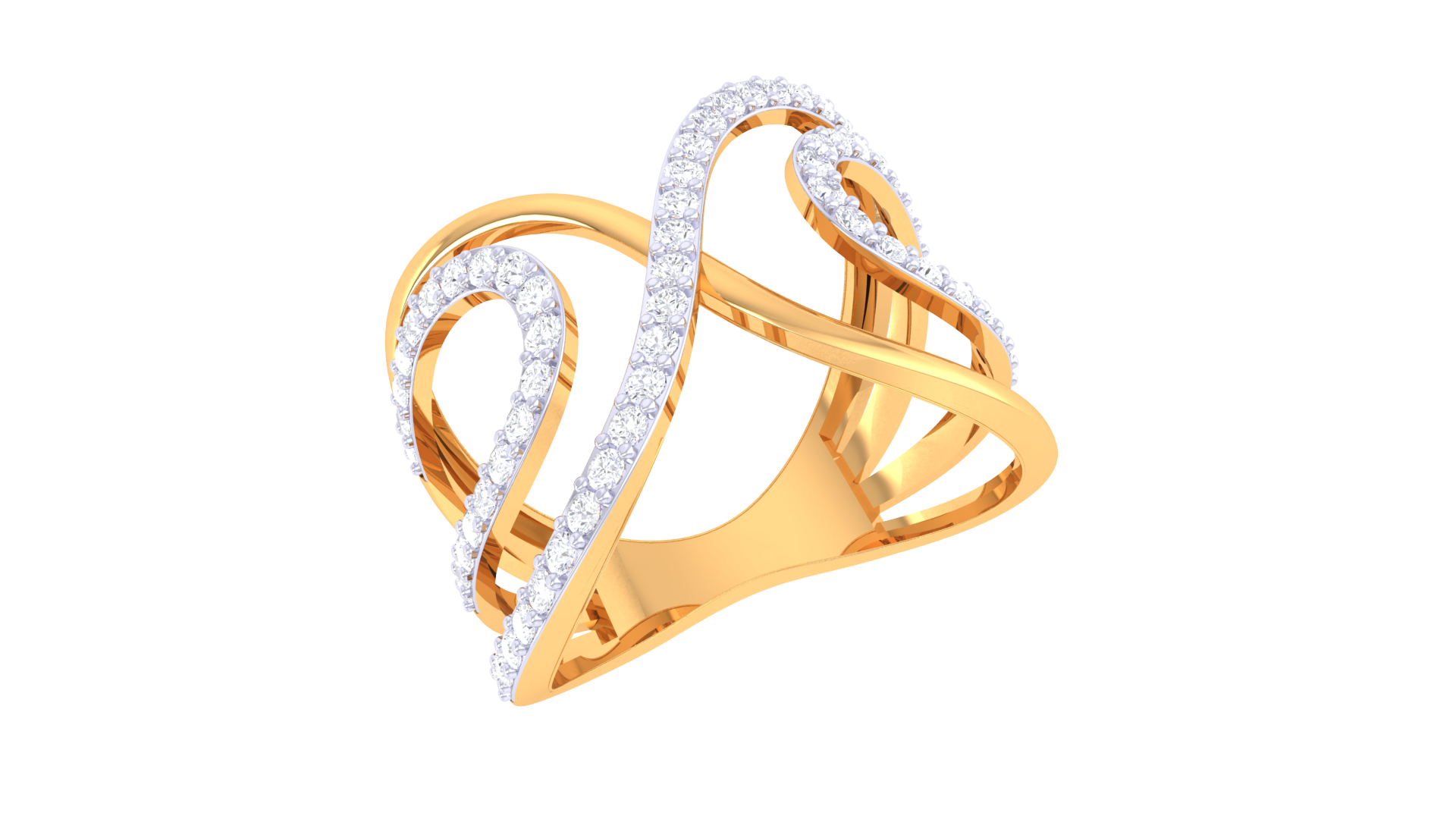 Radiant Rose Cascade Band Ring