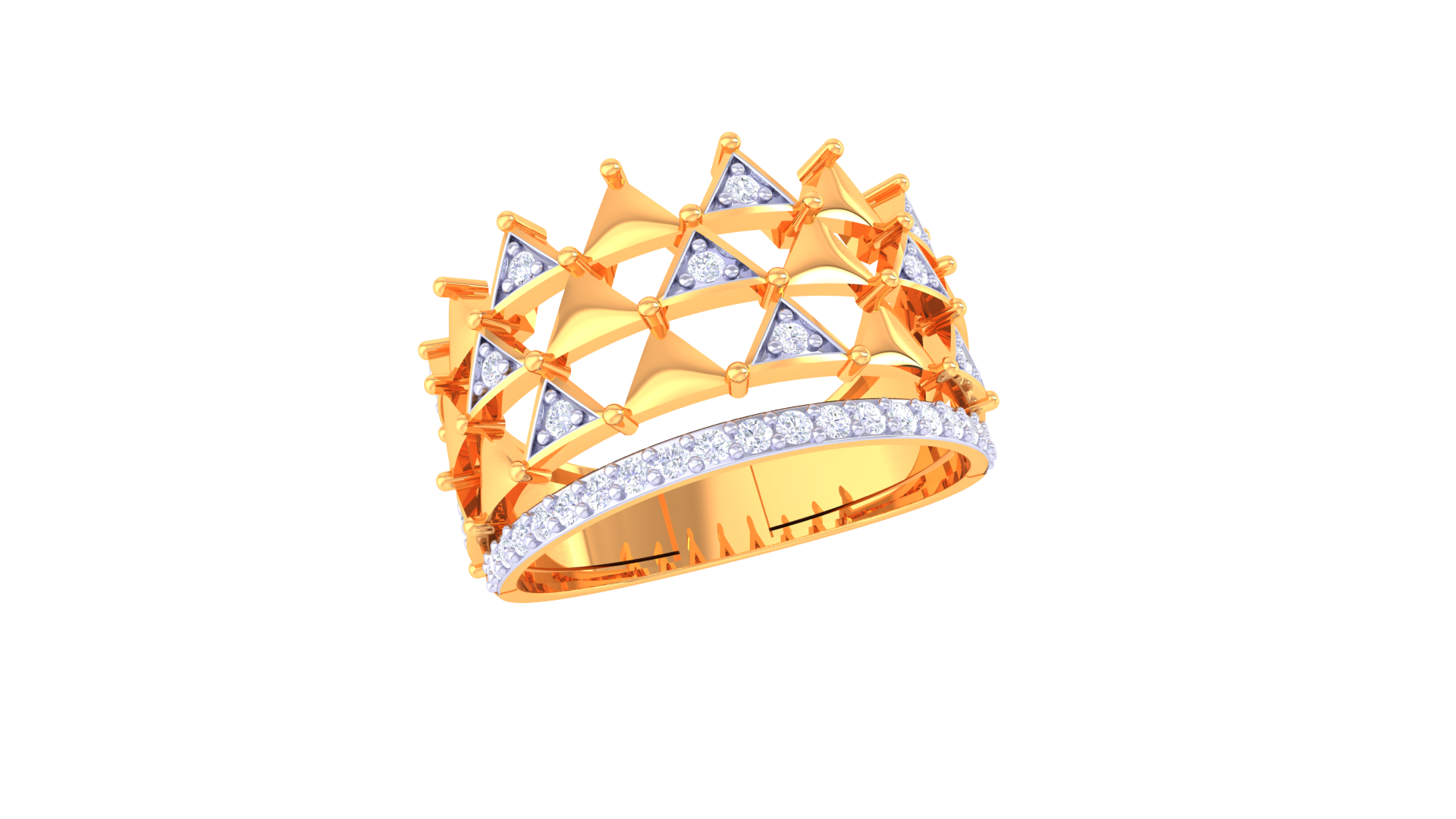 Crown Crest Diamond Accent Ring
