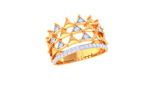 Crown Crest Diamond Accent Ring