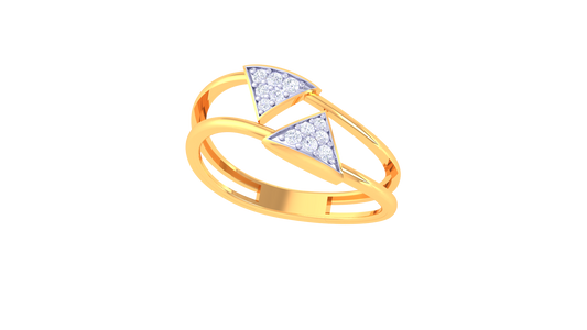 Dual Triangle Sparkle Open Ring