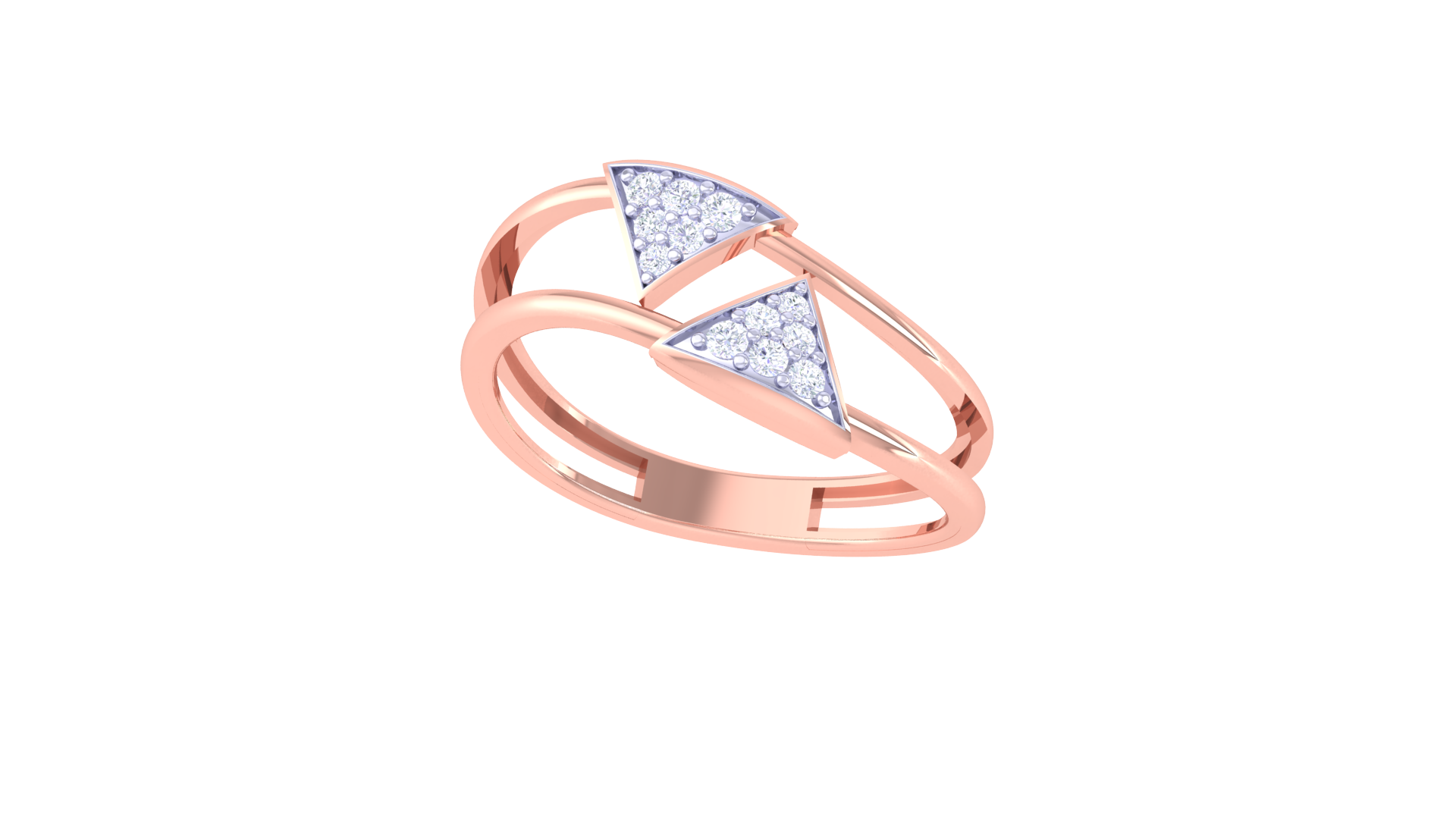 Dual Triangle Sparkle Open Ring
