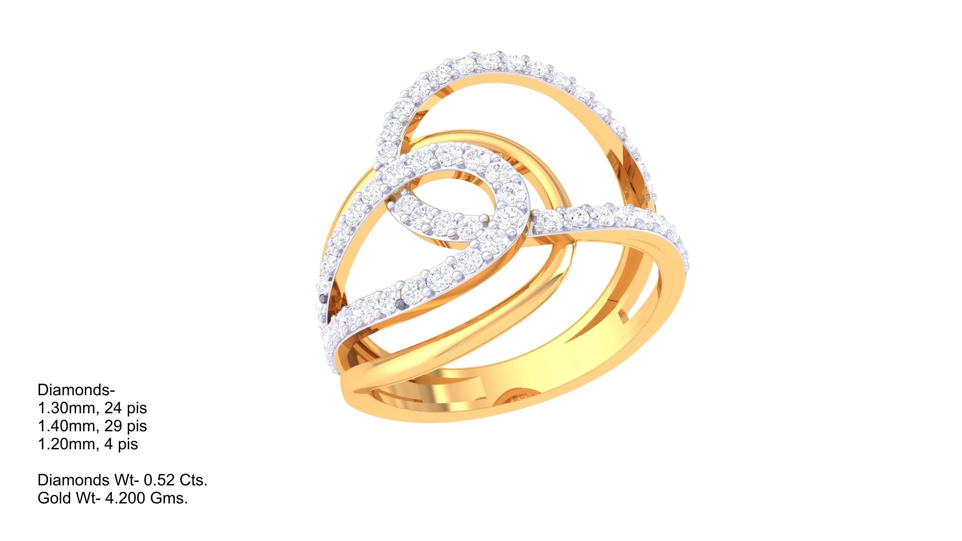 Shimmering Love Knot Statement Ring