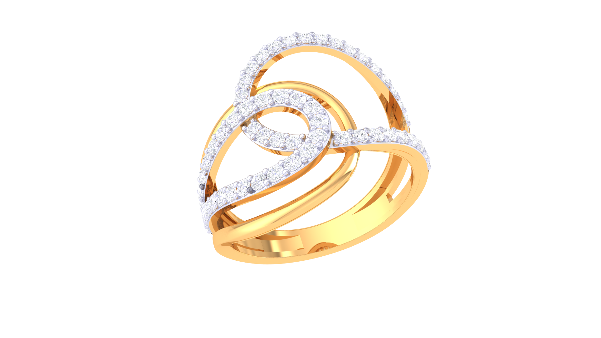 Shimmering Love Knot Statement Ring