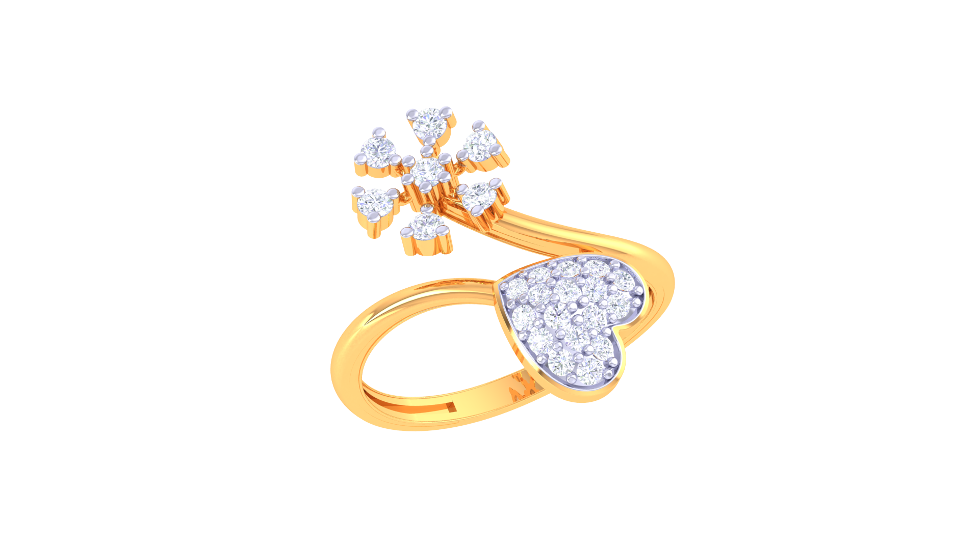 Heart and Blossom Harmony Ring