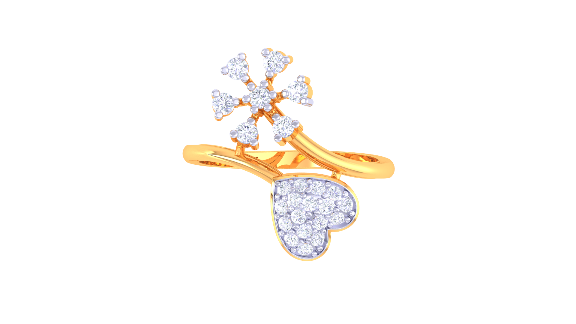 Heart and Blossom Harmony Ring