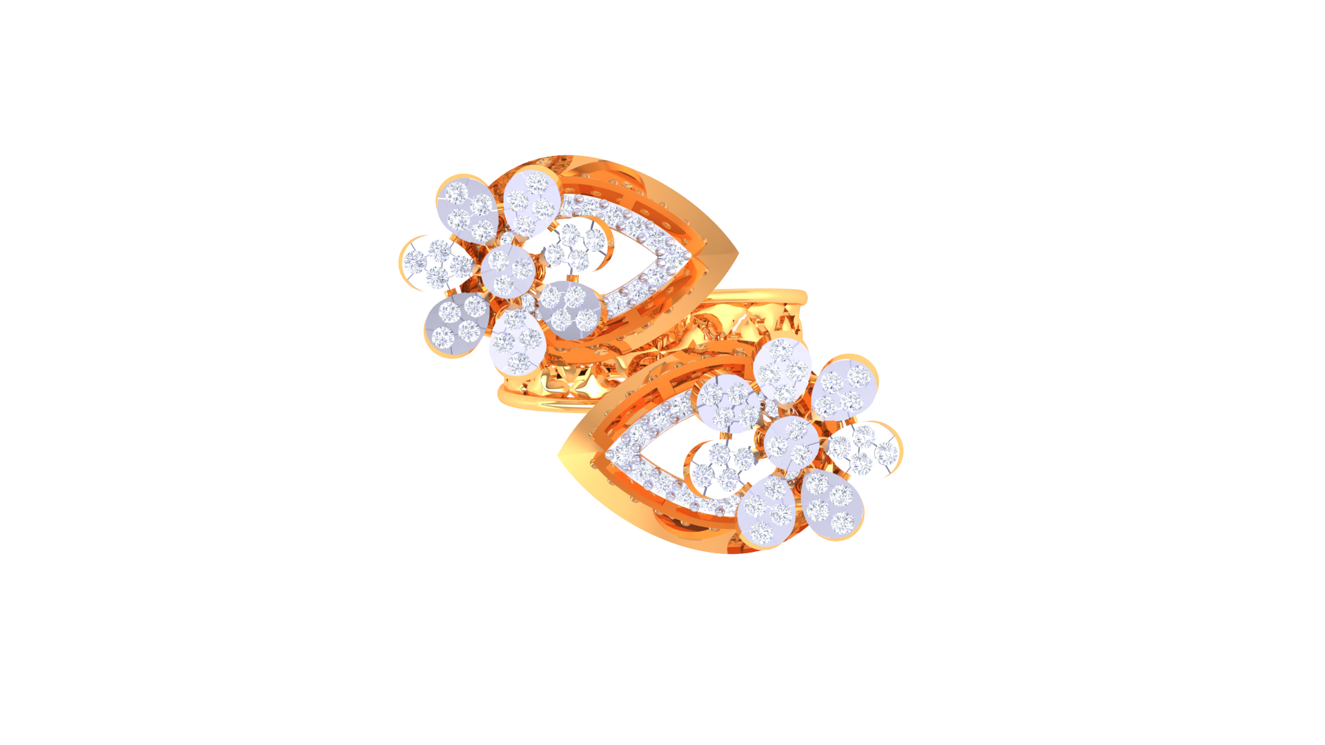 Elegant Twin Flower Accent Ring