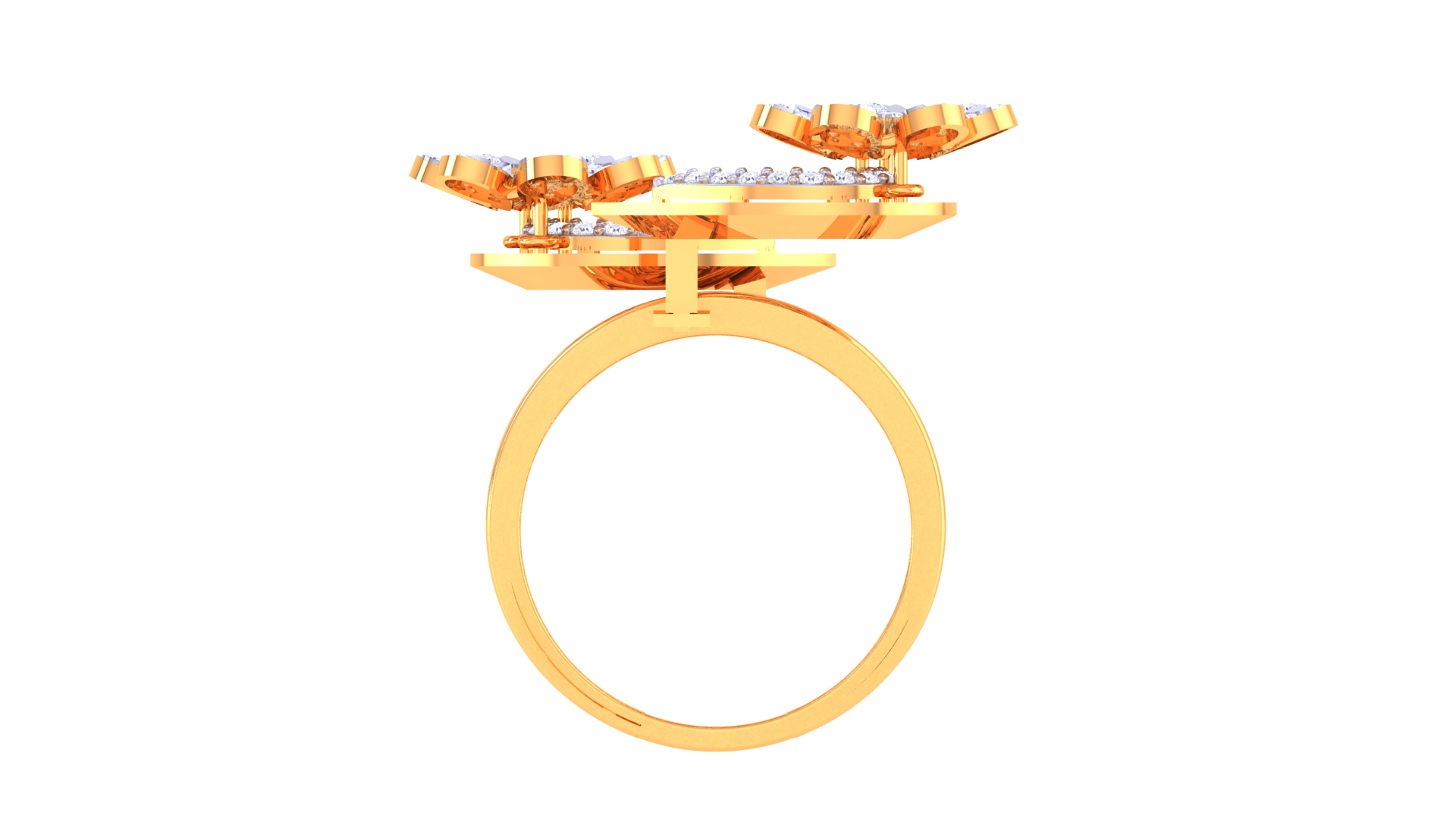 Elegant Twin Flower Accent Ring