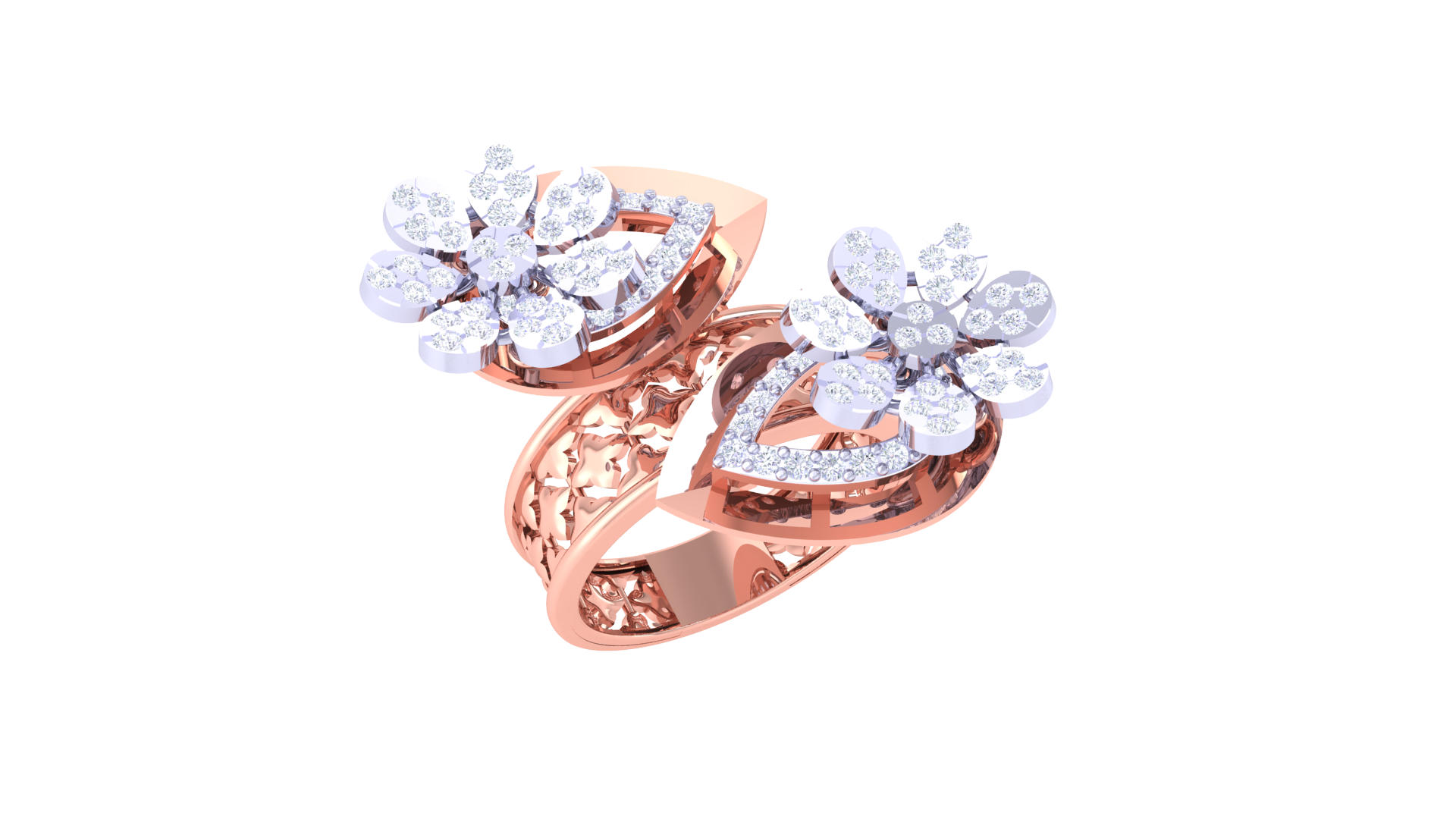 Elegant Twin Flower Accent Ring