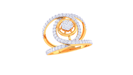 Spiral Radiance Diamond Cluster Ring