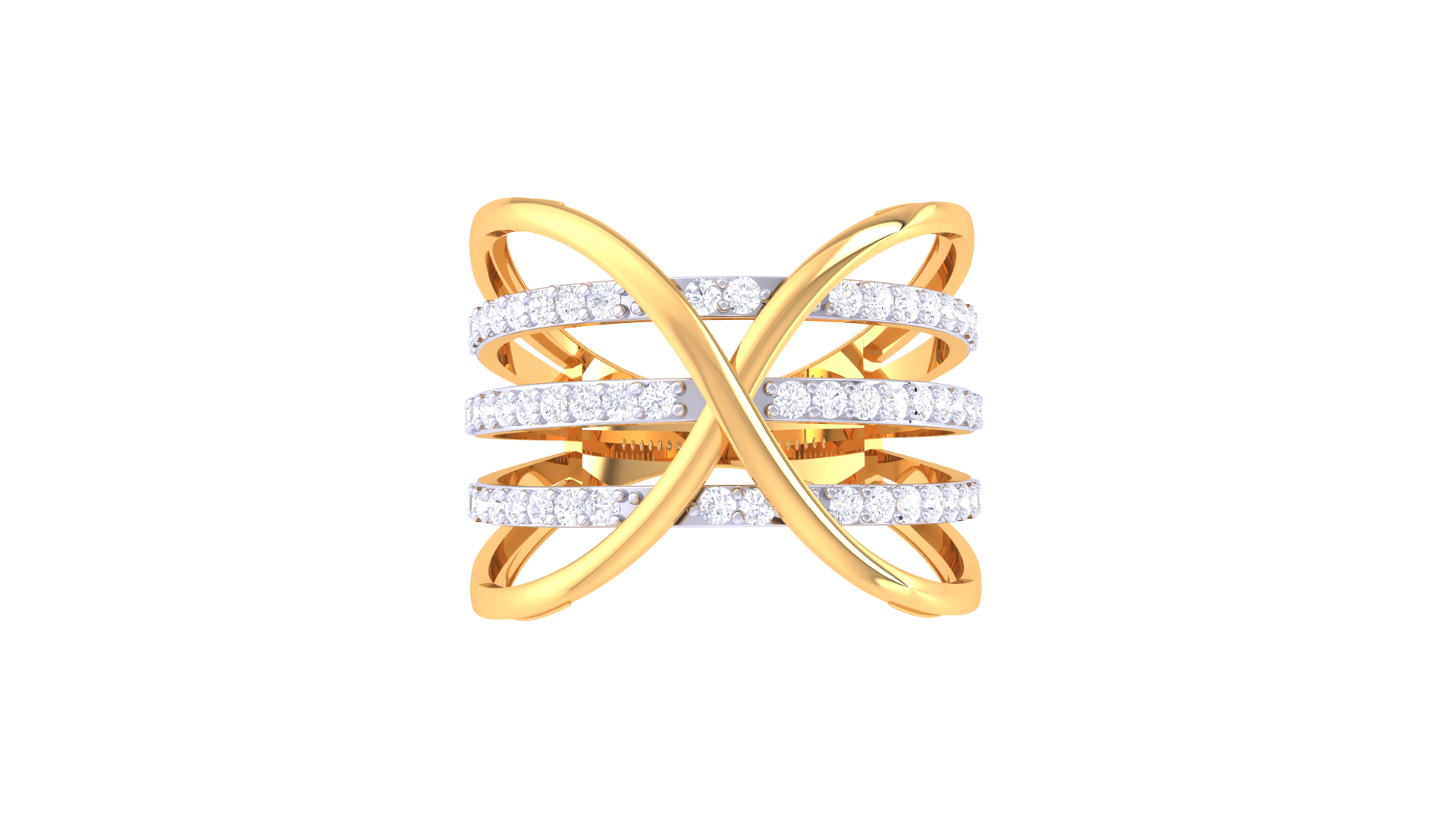 Radiant X-Band Diamond Accent Ring
