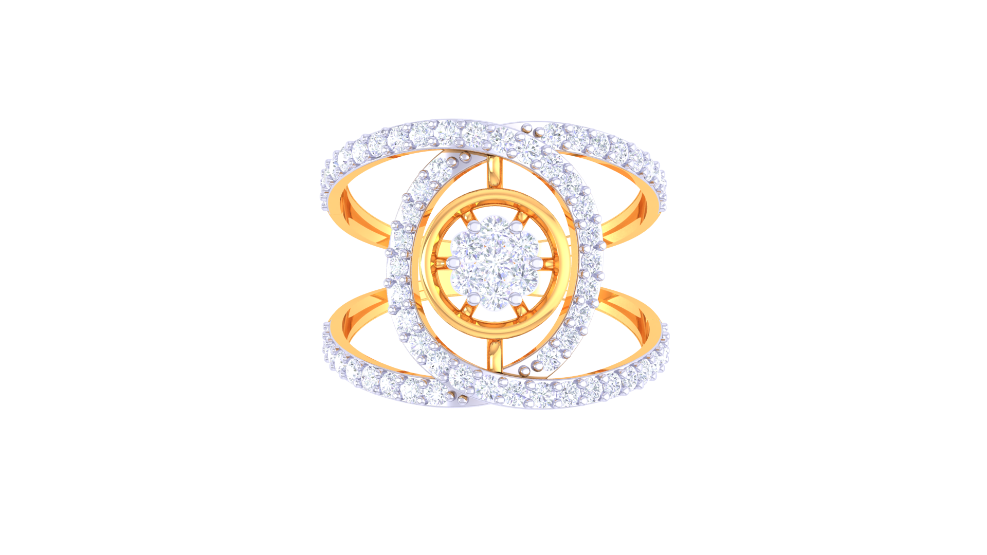 Spiral Radiance Diamond Cluster Ring