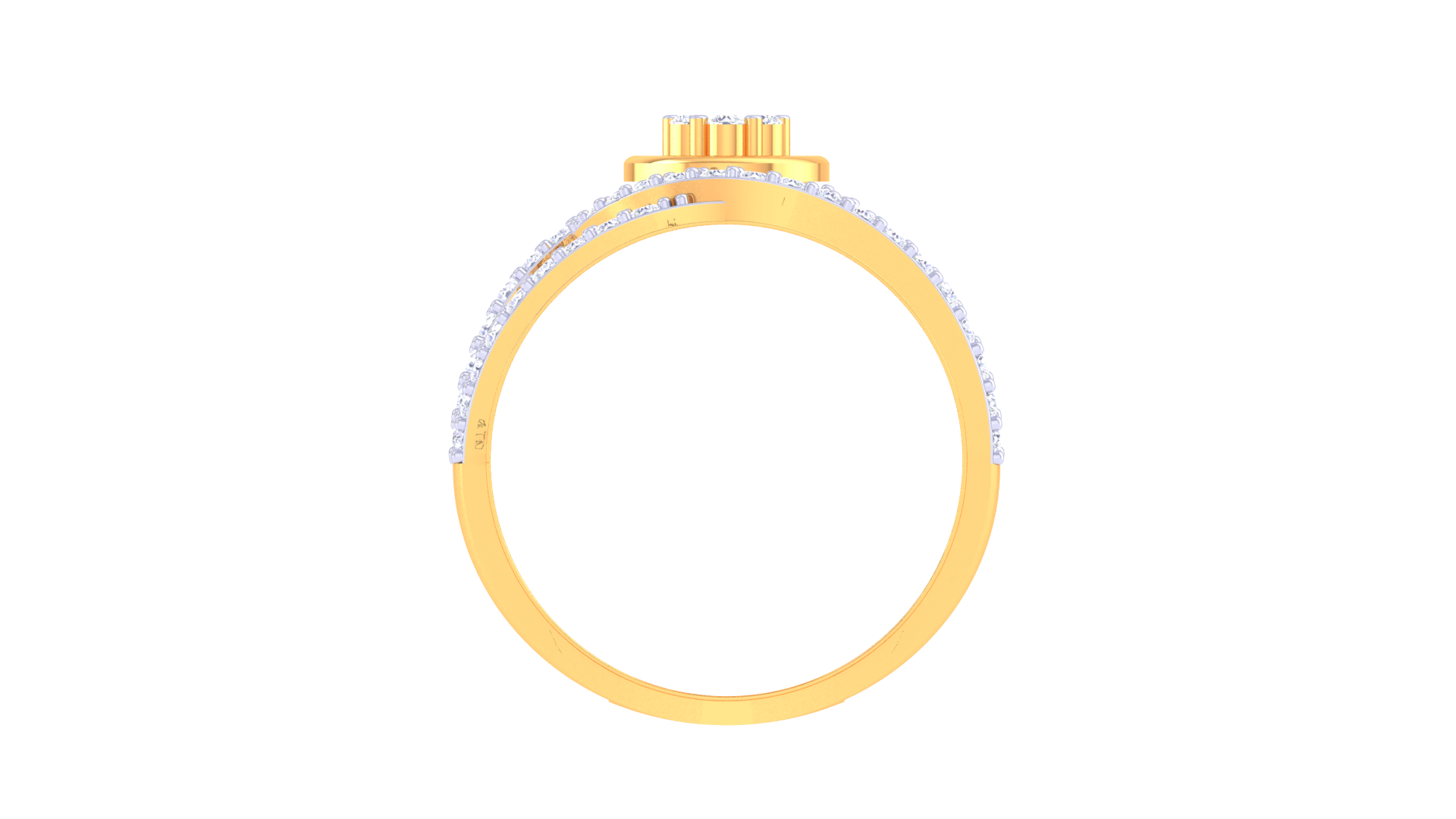 Spiral Radiance Diamond Cluster Ring