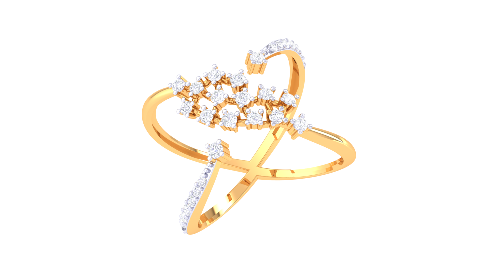 Intertwine Broken X Diamond Ring